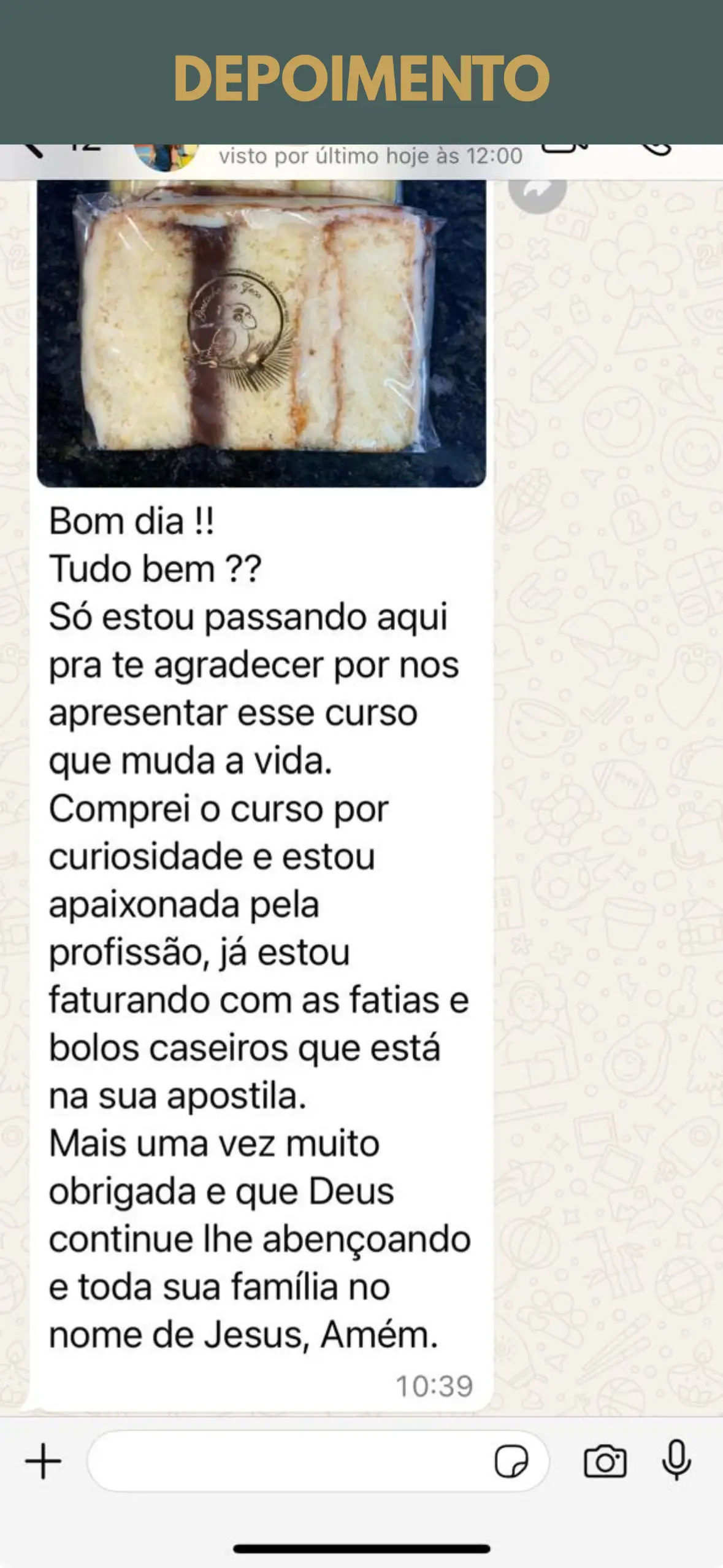 Depoimento aluna Adri Cakes